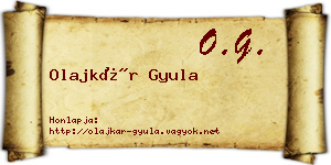 Olajkár Gyula névjegykártya